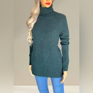 CLUB MONACO Alpaca and Wool Green Turtleneck Sweater
